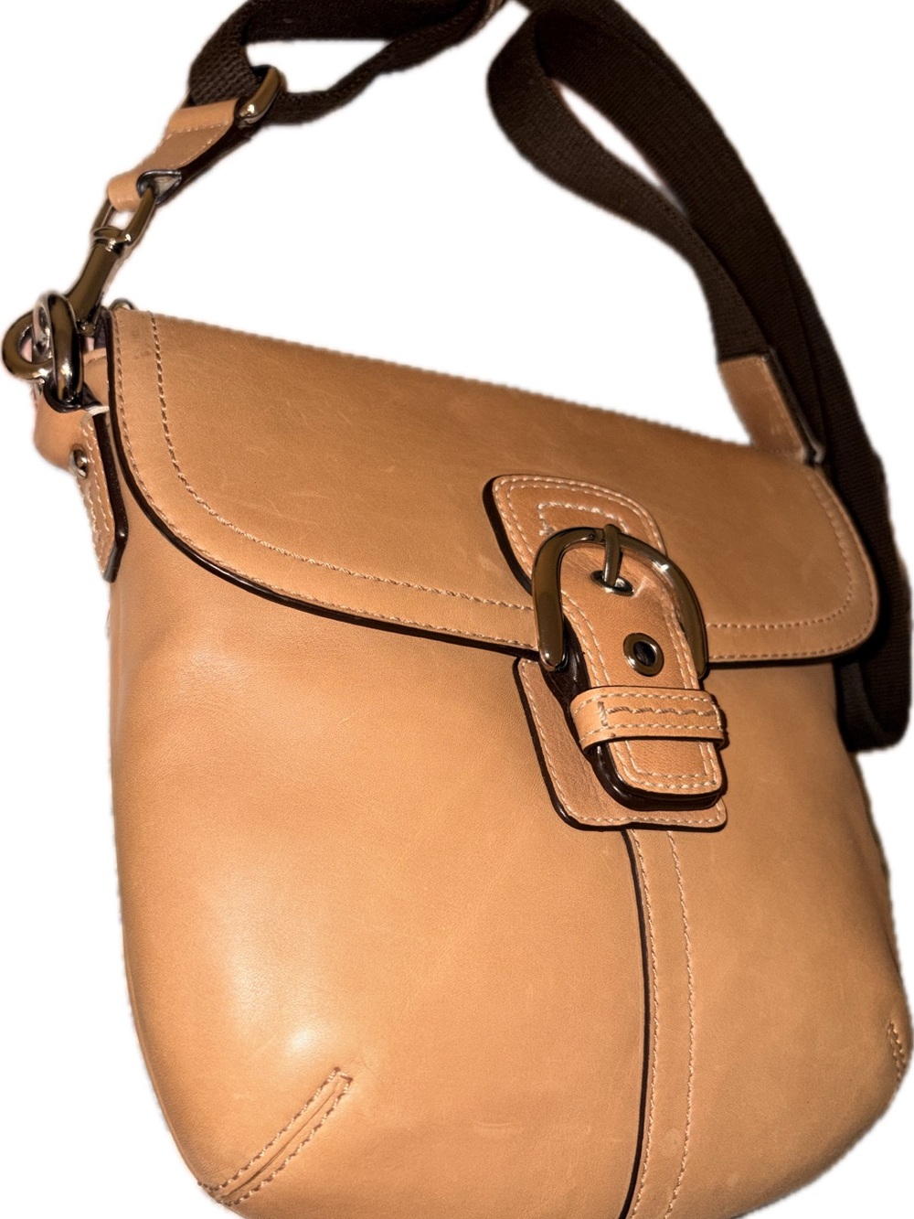 Coach SoHo Tan Leather Crossbody with Buckle Front BNWT - Picture 3 of 11